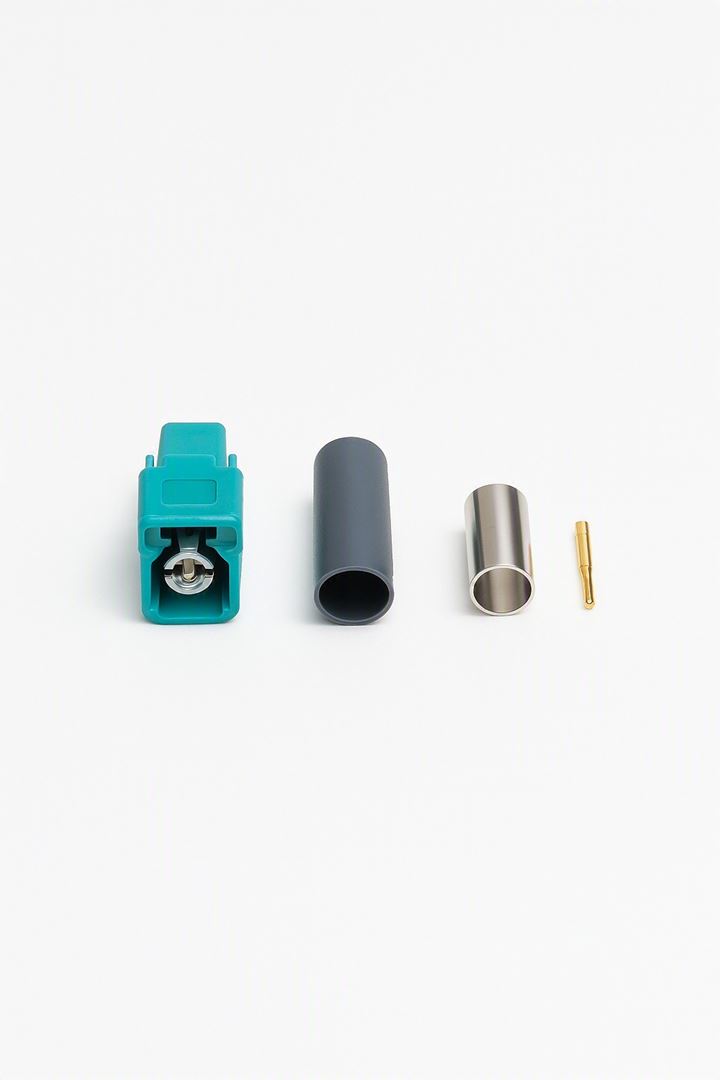 IP69 Waterproof Fakra Female Connector – Water Blue, Neutral Code Z, RG58